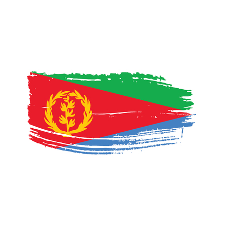 Eritrea flag, vector illustration on a white backgroundのイラスト素材