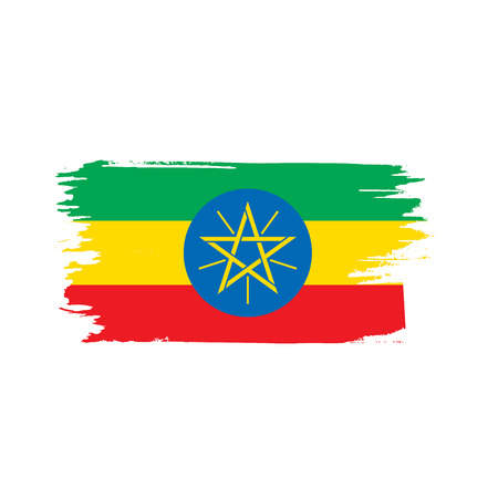 Ethiopia flag, vector illustration on a white backgroundのイラスト素材