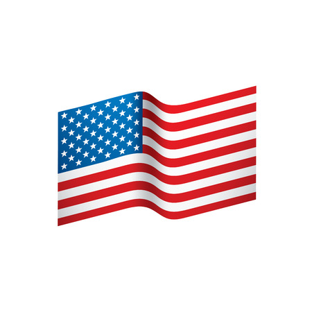 USA Flag isolated on white background.のイラスト素材