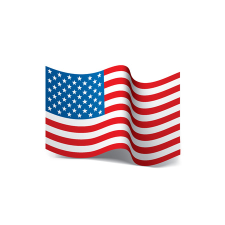 USA Flag isolated on white background.のイラスト素材