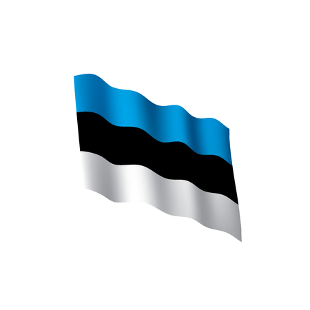 Estonia flag, vector illustration on white background.のイラスト素材