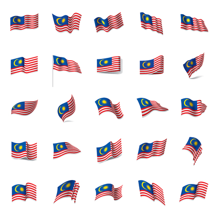 Malaysia flag, vector illustration on colorful presentation.のイラスト素材
