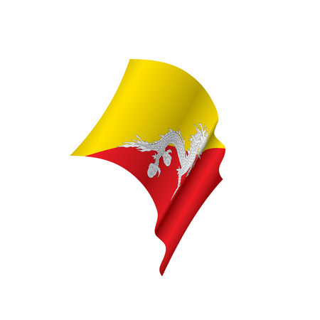 Bhutan flag, vector illustration on a white backgroundのイラスト素材