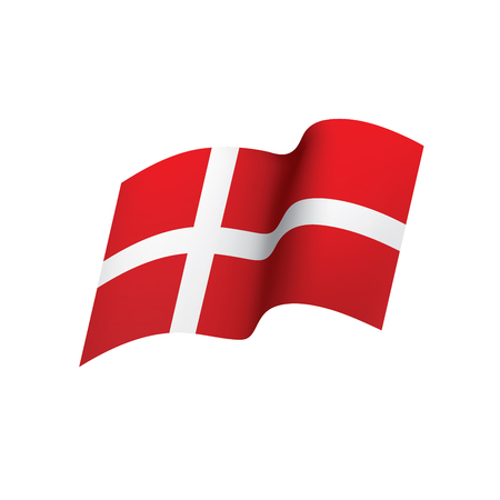 Denmark flag, vector illustration on a white backgroundのイラスト素材