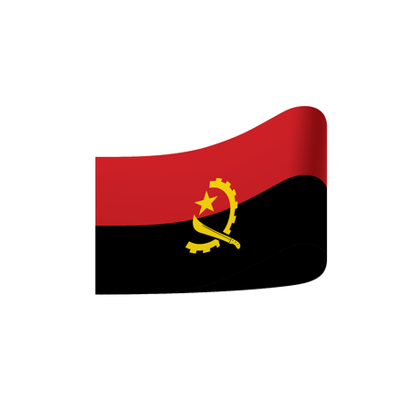 Angola flag, vector illustration on a white backgroundのイラスト素材