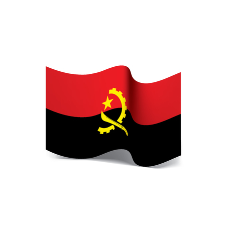 Angola flag, vector illustration on a white backgroundのイラスト素材
