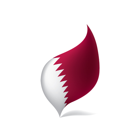 Qatar flag, vector illustration on a white backgroundのイラスト素材