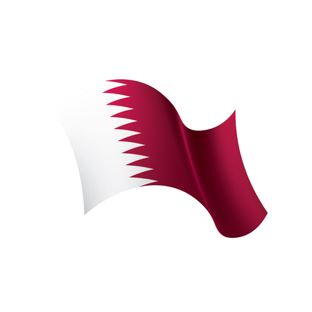 Qatar flag, vector illustration on a white backgroundのイラスト素材