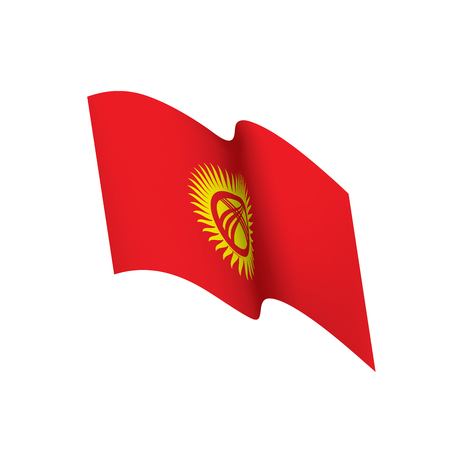 Kirghizia flag, vector illustration on a white backgroundのイラスト素材
