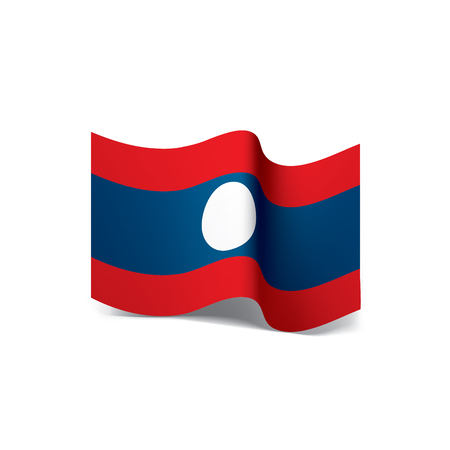 Laos flag, vector illustration on a white backgroundのイラスト素材