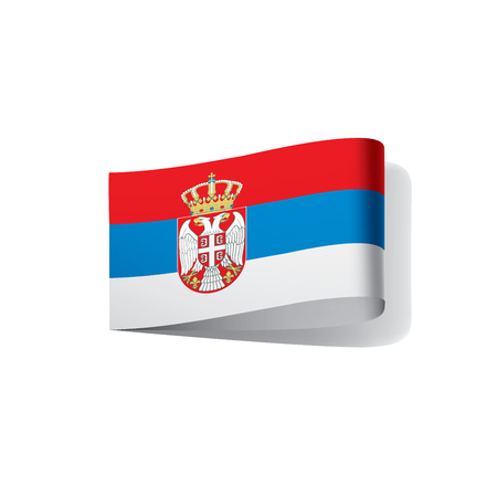 Serbia flag, vector illustration on a white backgroundのイラスト素材