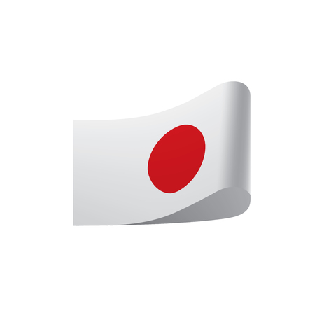 Japan flag illustration in white background.のイラスト素材