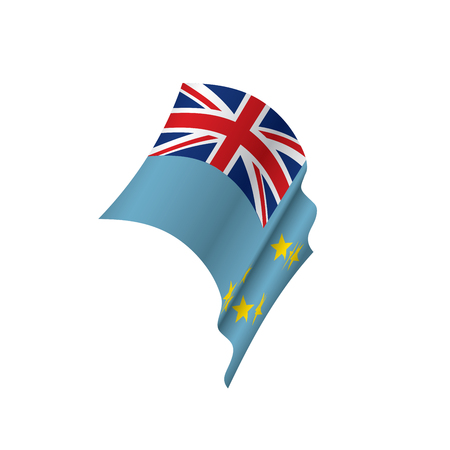 Tuvalu flag, waving illustration in white background.のイラスト素材