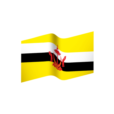 Brunei flag, vector illustration on a white backgroundのイラスト素材