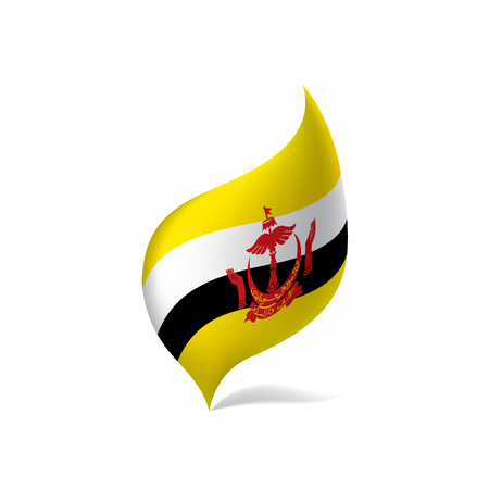 Brunei flag, vector illustration on a white backgroundのイラスト素材