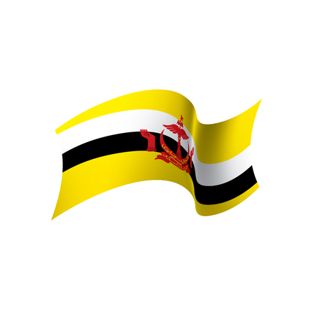 Brunei flag, vector illustration on a white backgroundのイラスト素材