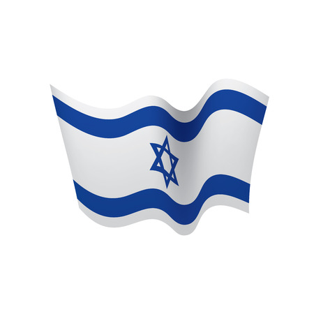 Israel flag, vector illustration on a white backgroundのイラスト素材
