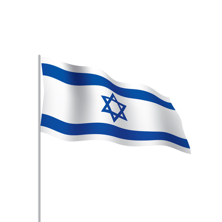 Israel flag, vector illustration on a white backgroundのイラスト素材