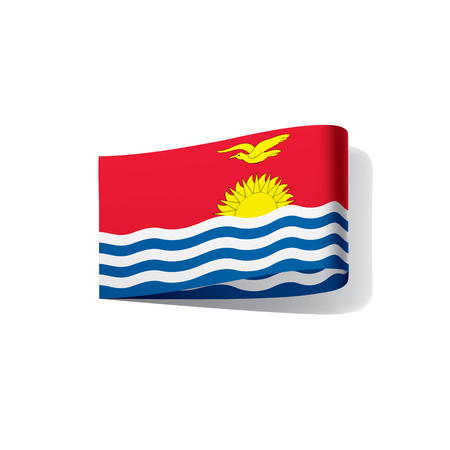 Kiribati flag, vector illustration on a white backgroundのイラスト素材
