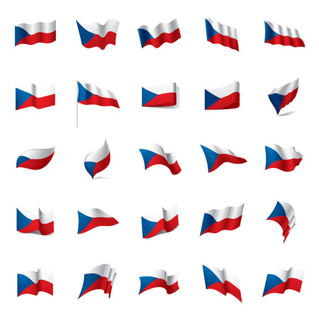 Czechia flag, vector illustrationのイラスト素材
