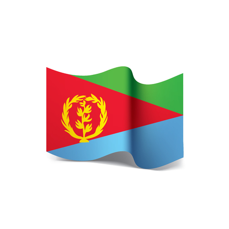 Eritrea flag, vector illustration on white background.のイラスト素材