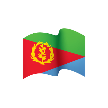 Eritrea flag, vector illustration on white background.のイラスト素材