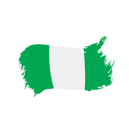 Nigeria flag, vector illustration on a white backgroundのイラスト素材