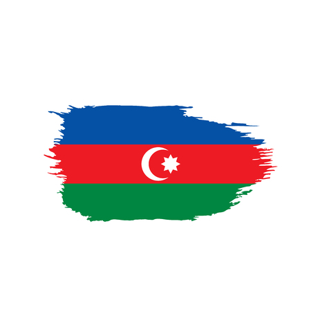 Azerbaijan flag, vector illustration on a white backgroundのイラスト素材
