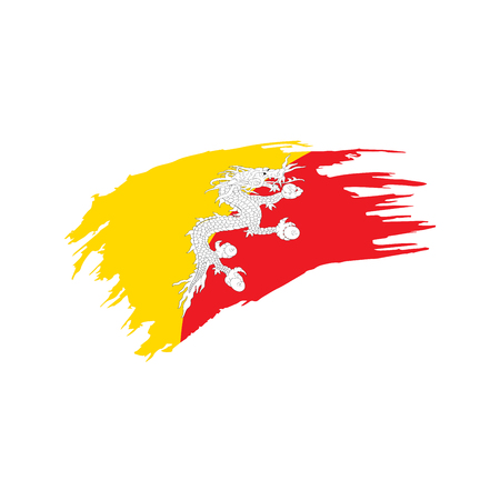 Bhutan flag, vector illustrationのイラスト素材