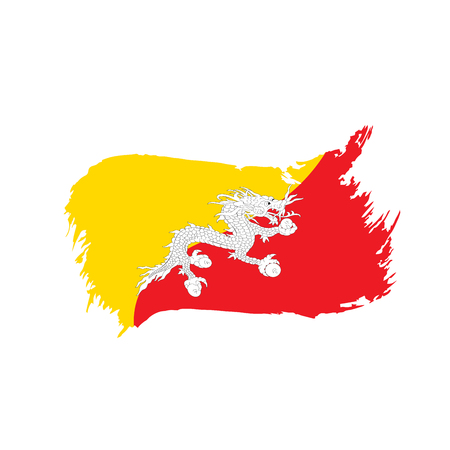Bhutan flag, vector illustrationのイラスト素材