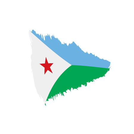 Djibouti flag on white background, vector illustration.のイラスト素材