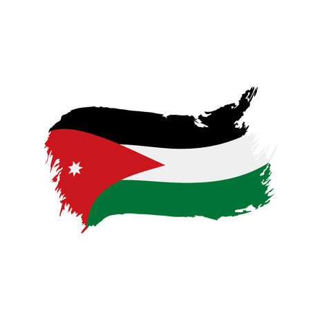 Jordan flag, vector illustration on a white backgroundのイラスト素材