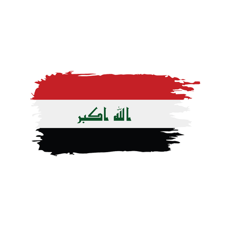 Iraqi flag, vector illustration on a white backgroundのイラスト素材