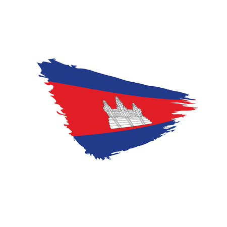 Cambodia flag, vector illustration on a white backgroundのイラスト素材