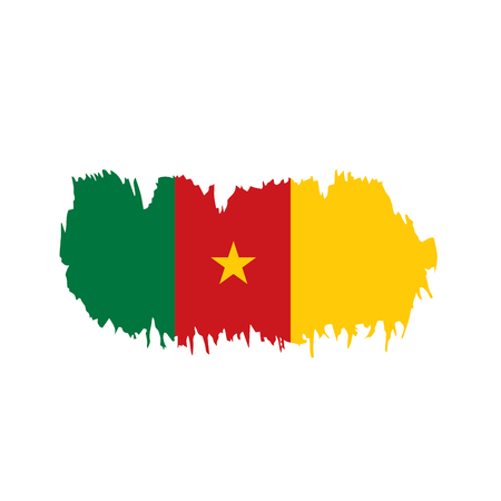 Cameroon flag, vector illustration on a white backgroundのイラスト素材