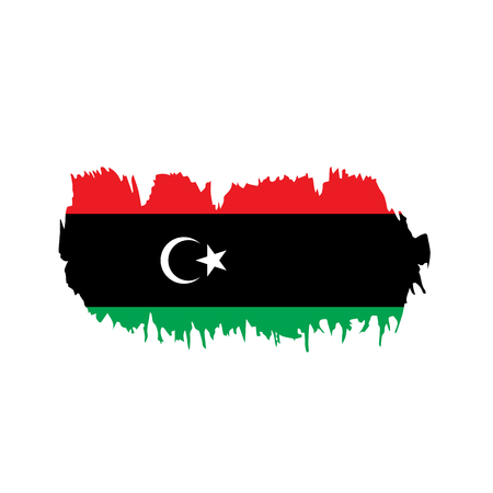 Libya flag, vector illustration isolated on plain background.のイラスト素材