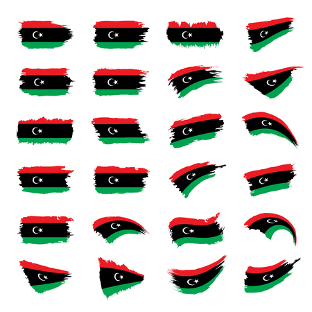 Libya flag, vector illustration isolated on plain background.のイラスト素材