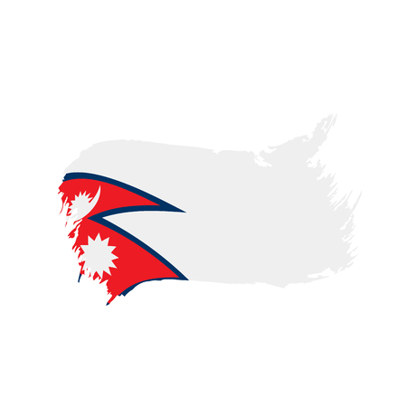 Nepal flag, vector illustration on a white backgroundのイラスト素材