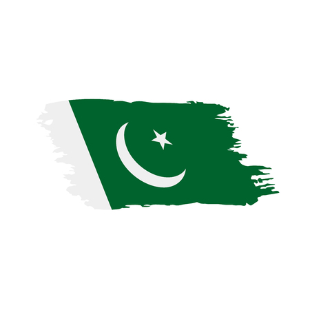 Pakistan flag, vector illustration on a white backgroundのイラスト素材