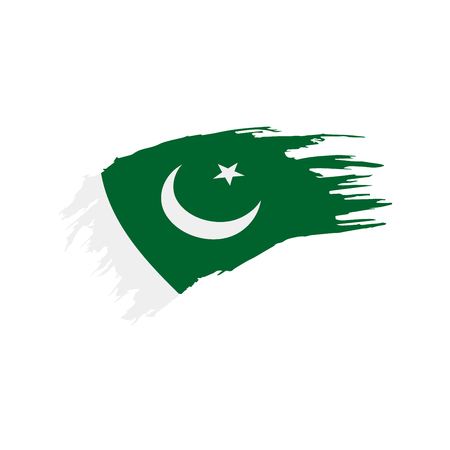 A Pakistan flag, vector illustration on a white backgroundのイラスト素材