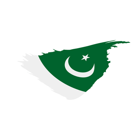 A Pakistan flag, vector illustration on a white backgroundのイラスト素材