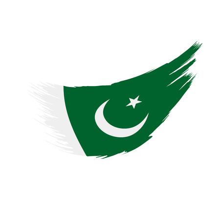 Pakistan flag on white background, vector illustration.のイラスト素材