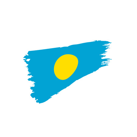 Palau flag on white background, vector illustration.のイラスト素材