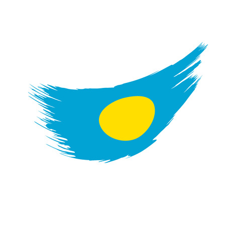 Palau flag on white background, vector illustration.のイラスト素材