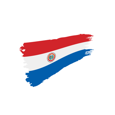 Paraguay flag on white background, vector illustration.のイラスト素材