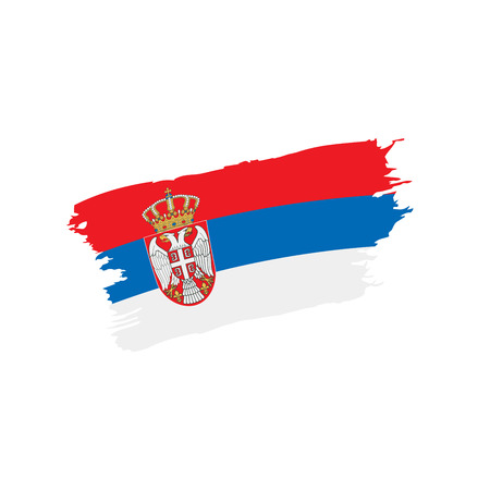 Serbia flag, vector illustration on a white backgroundのイラスト素材