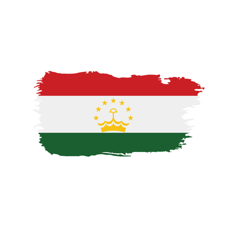 Tajikistan flag, vector illustration on a white backgroundのイラスト素材