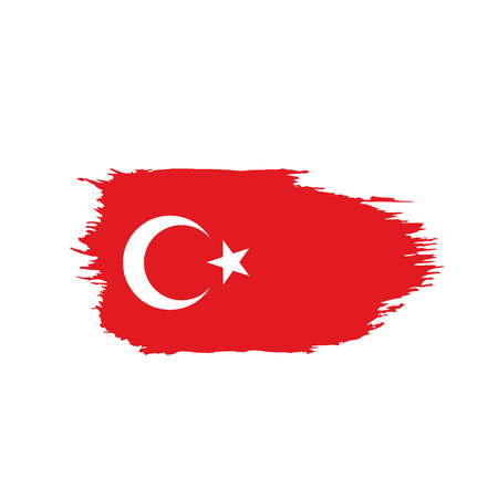 Turkey flag, vector illustration on a white backgroundのイラスト素材