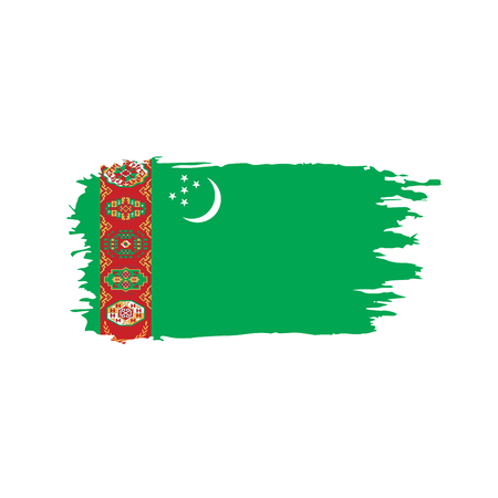 Turkmenistan flag, vector illustrationのイラスト素材