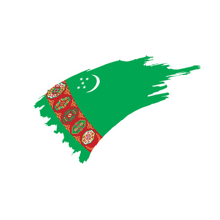 Turkmenistan flag, vector illustrationのイラスト素材